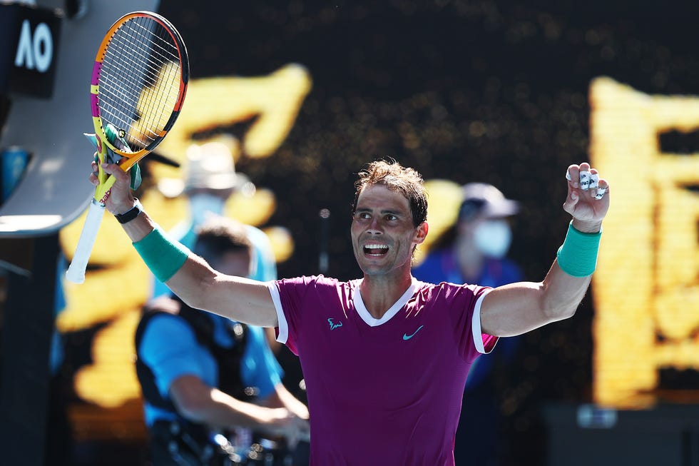rafael nadal celebrates winning a tennis match