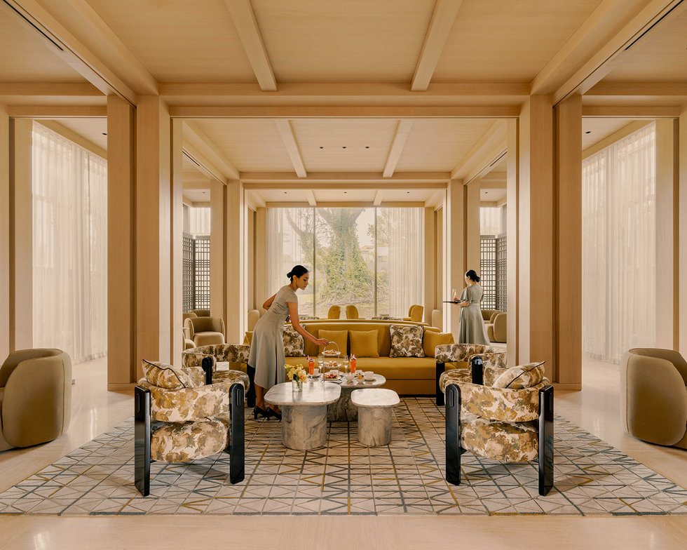 modern lounge area with elegant furnishings and service modern lounge area with elegant furnishings and service