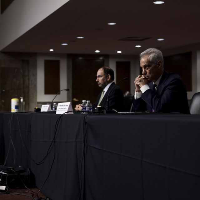 washington, dc   october 20 rahm emanuel, former mayor of chicago and former chief of staff in the obama white house, listens during a confirmation hearing before senate foreign relations committee at dirksen senate office building on capitol hill october 20, 2021 in washington, dc emanuel will become the next us ambassador to japan if confirmed by the senate photo by anna moneymakergetty images