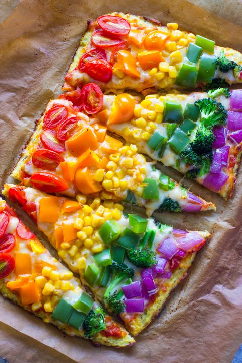 rainbow cauliflower pizza rainbow recipes
