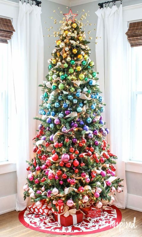 rainbow christmas tree decorations
