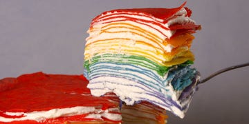 rainbow crêpe cake