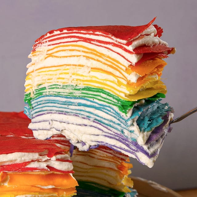 Rainbow Crêpe Cake rainbow crêpe cake