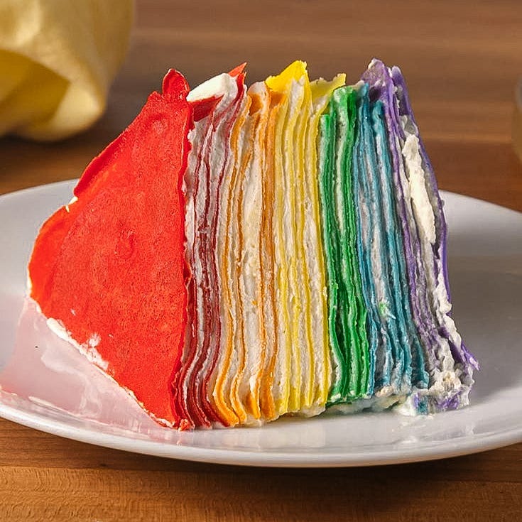 rainbow crêpe cake