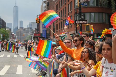 rainbow flags at nyc gay pride parade