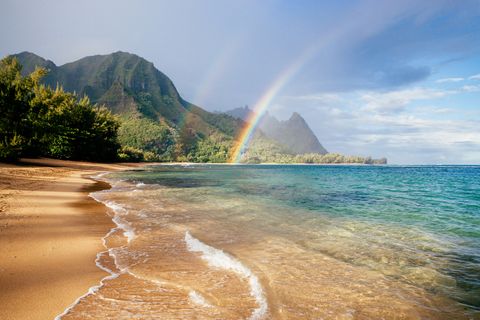 rainbow hawaii beach