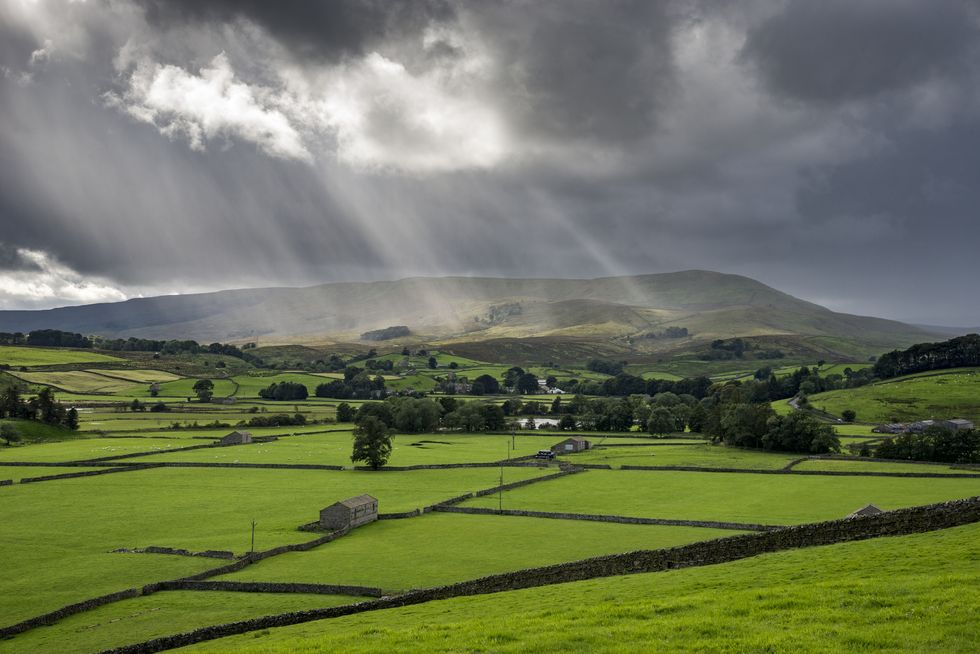 rainy and sunny weather - countryside