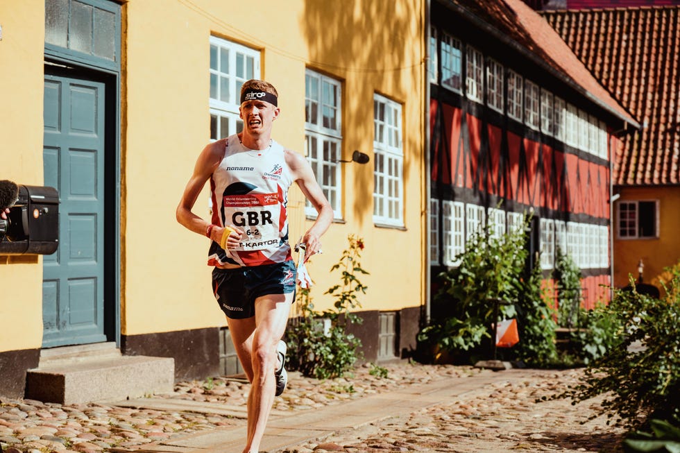 a person running in a race