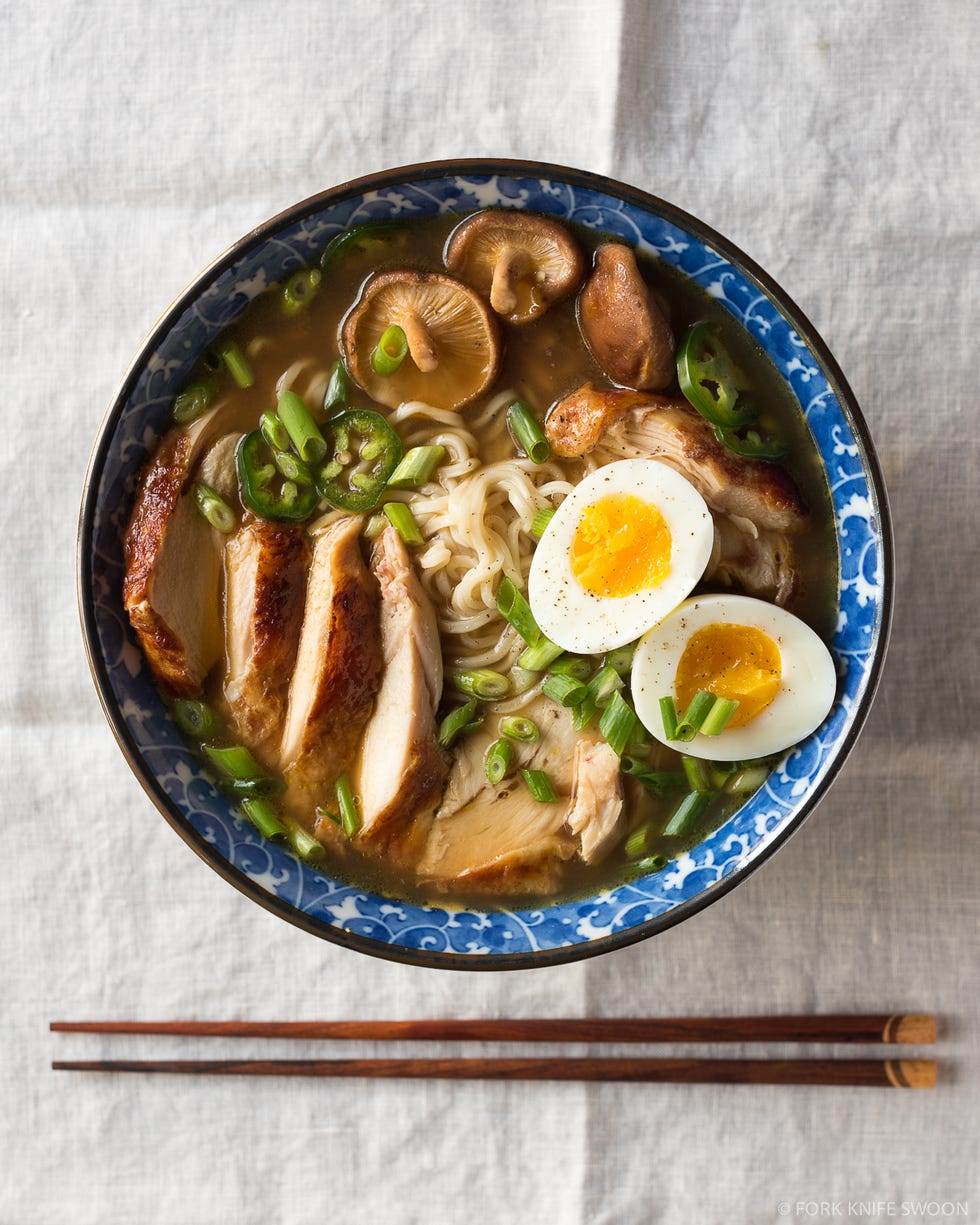 ramen de pollo y setas