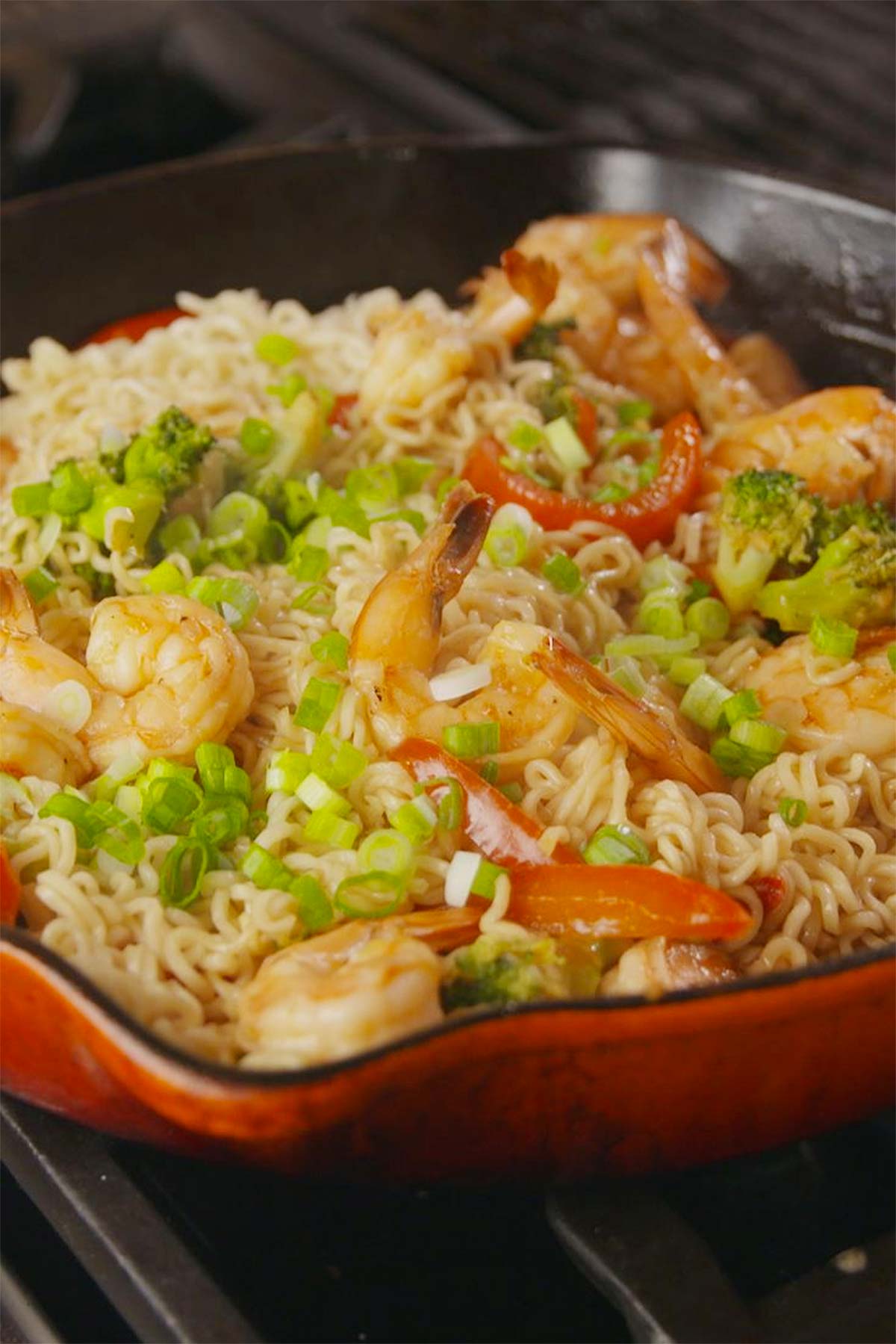 ramen con gambas al ajillo