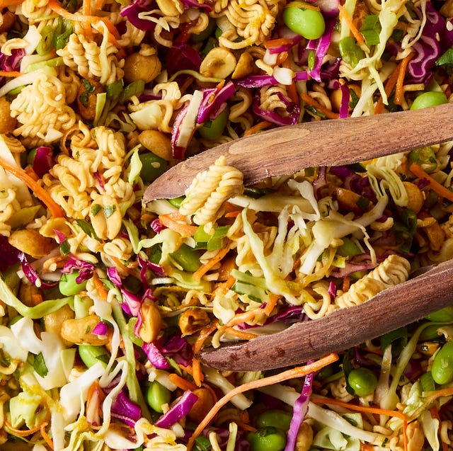 Ramen Noodle Salad ramen noodle salad with edamame, purple cabbage, and peanuts