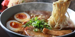 ramen with steaming sizzle