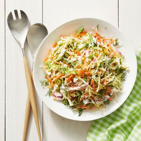 ranch slaw with shredded cabbage, cucumber and carrot