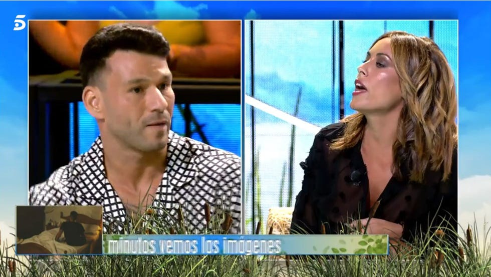 raquel lozano y eleazar, amigo de omar sánchez, se enfrentan en el plató de 'pesadilla en el paraíso'