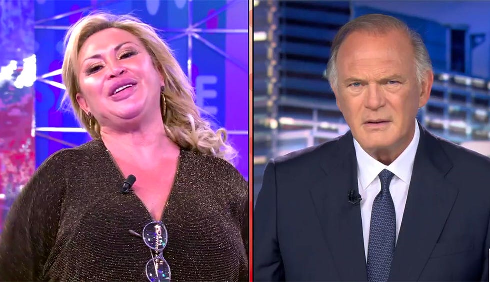 raquel mosquera se 'cuela' en los informativos de pedro piqueras