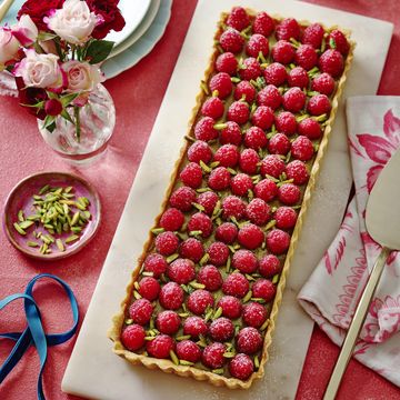 raspberry and pistachio tart