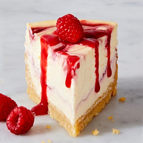 Raspberry Cheesecake raspberry cheesecake with raspberry sauce swirl