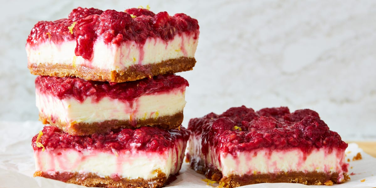 Best Raspberry Cheesecake Bars Recipe - How To Make Raspberry ...