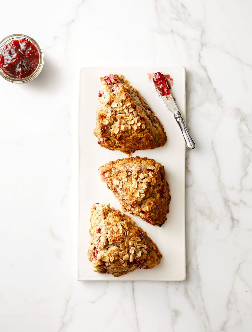raspberry oat scones