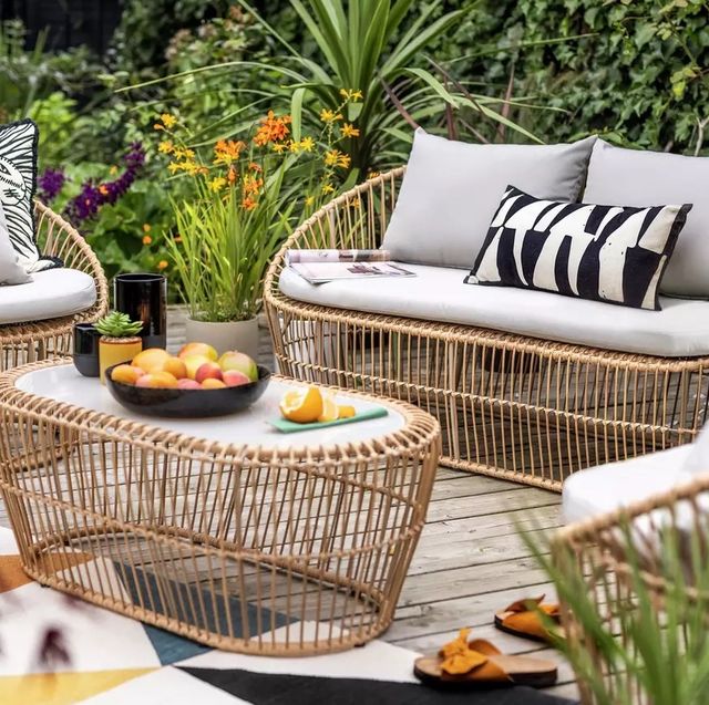 Capri Outdoor Rattan Lounge Set in Natural