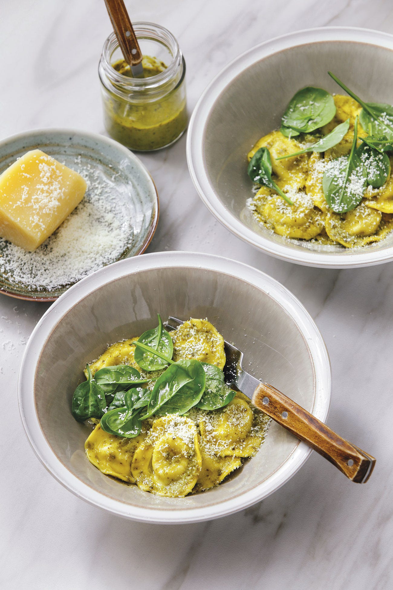 raviolis de ricotta y espinacas