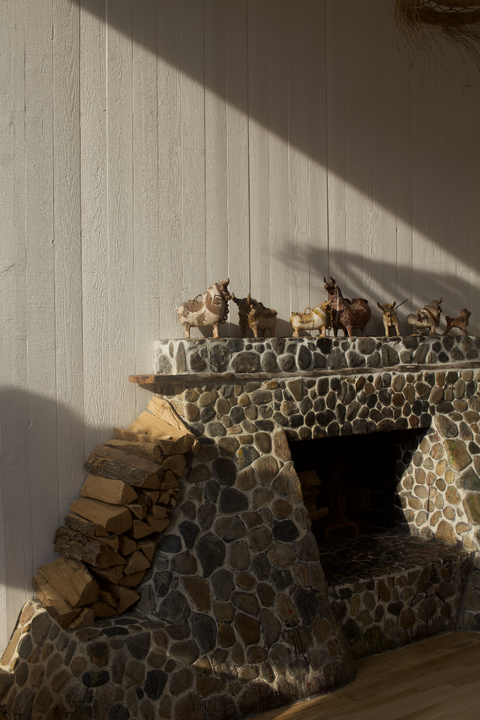 fireplace made of stones