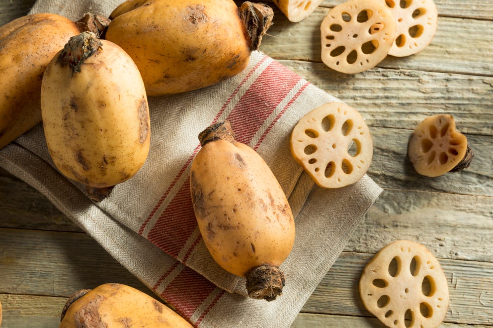 raw brown organic lotus root