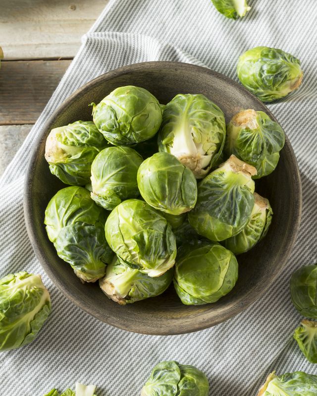 raw organic green brussel sprouts