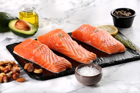 Raw salmon steaks raw salmon steaks