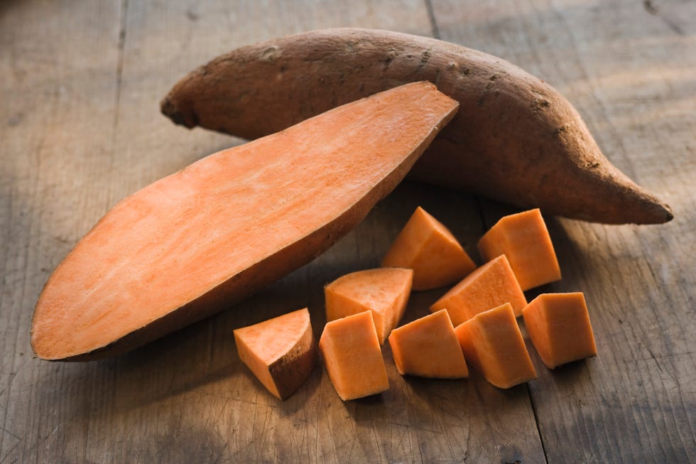 Raw yams, close-up