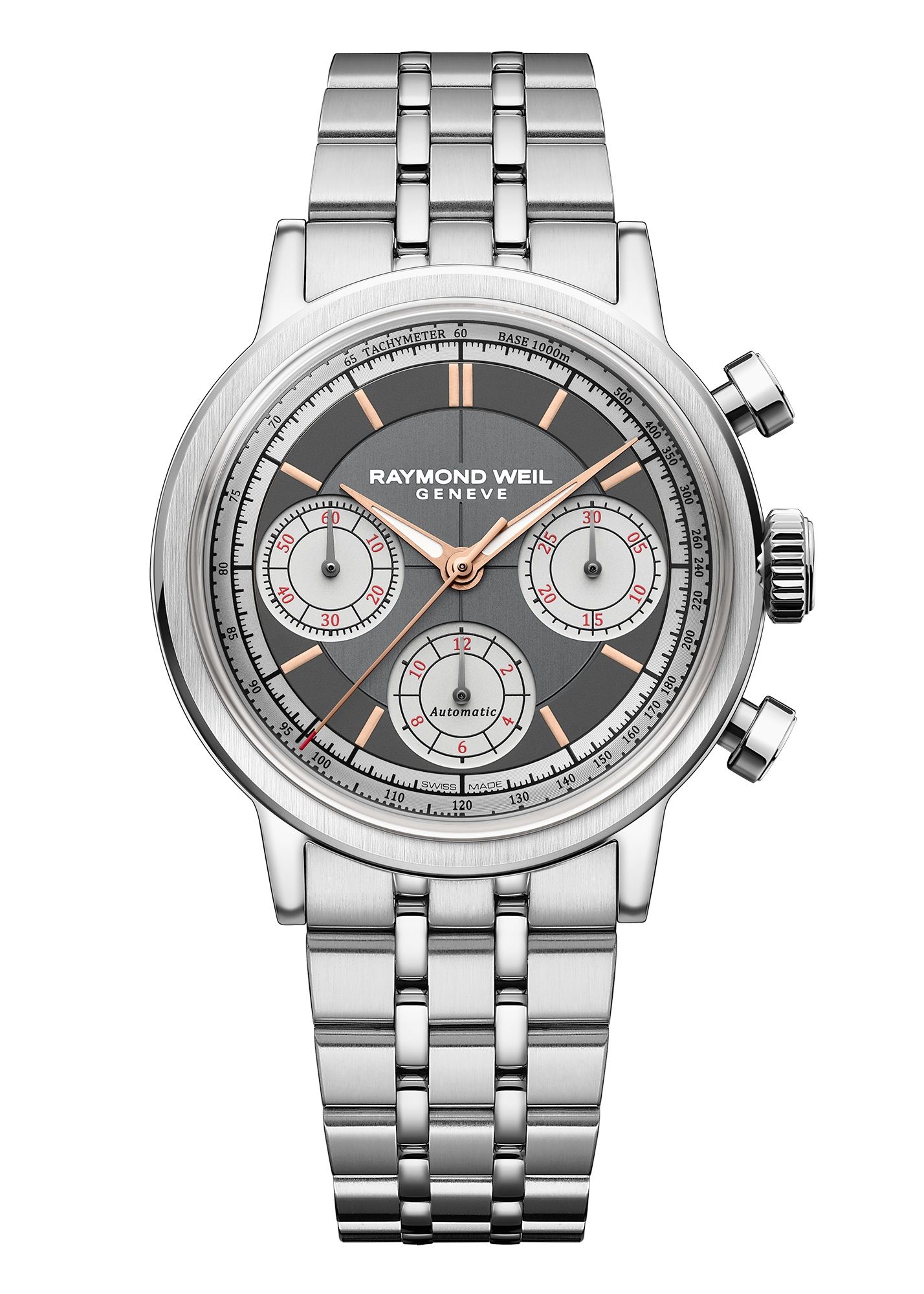 宝*斎様 RAYMOND WEIL レイモンドウィル　W クロノグラフ 小ぶりサイズと淡色文字盤が醸すヴィンテージ感が魅力