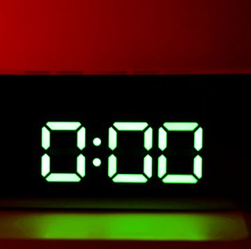 real green led digital clock showing time 000