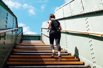 running up stairs