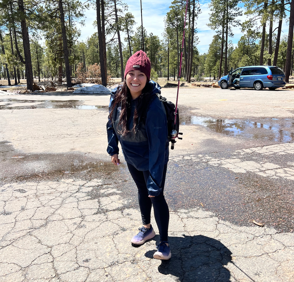 woman hiking