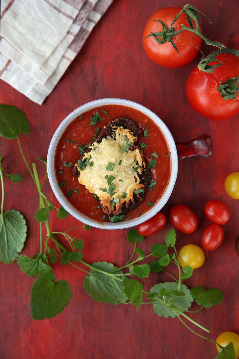 Recta de crema de tomates asados