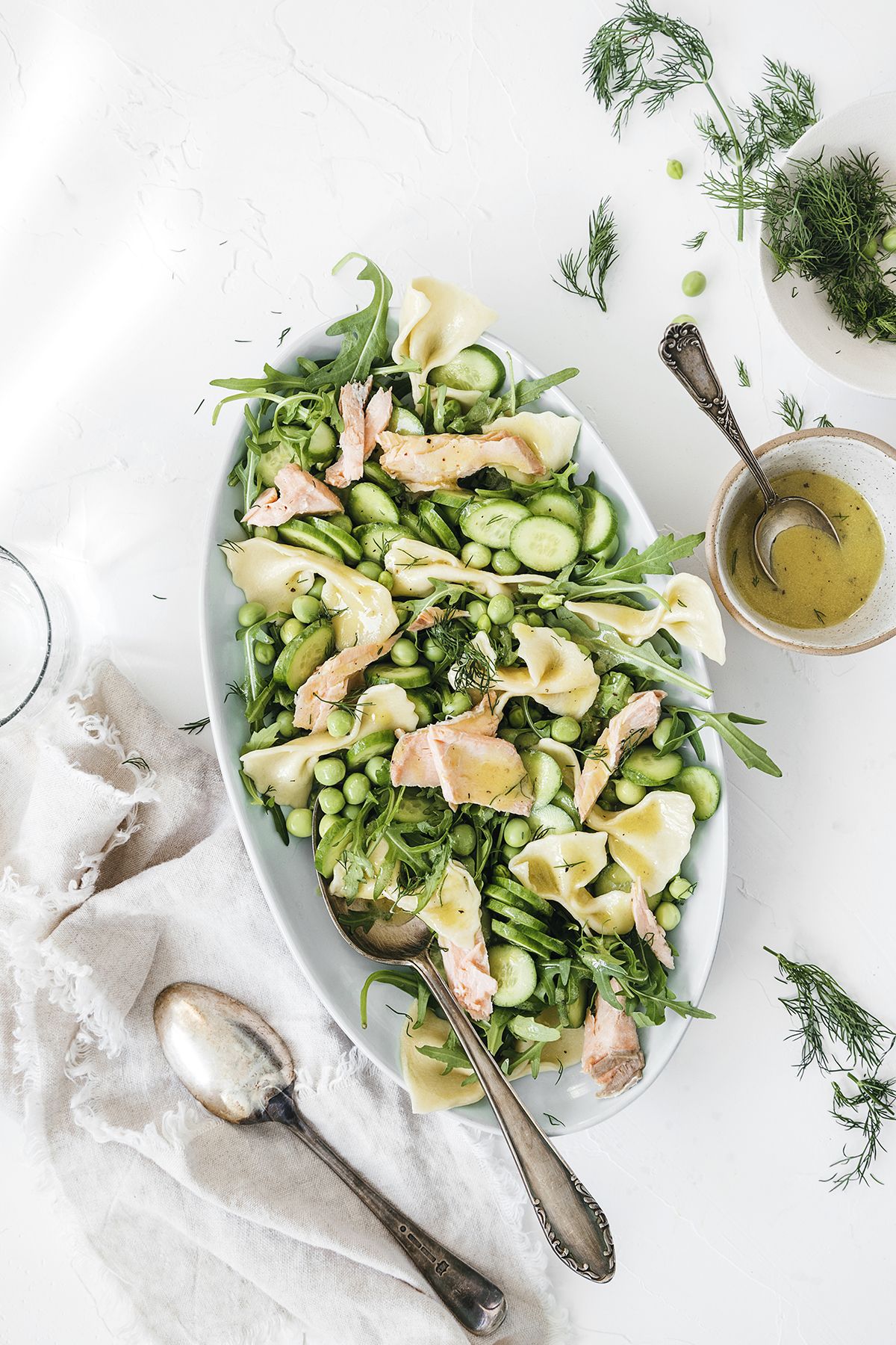 Receta: Ensalada de farfalle con salmón y vinagreta