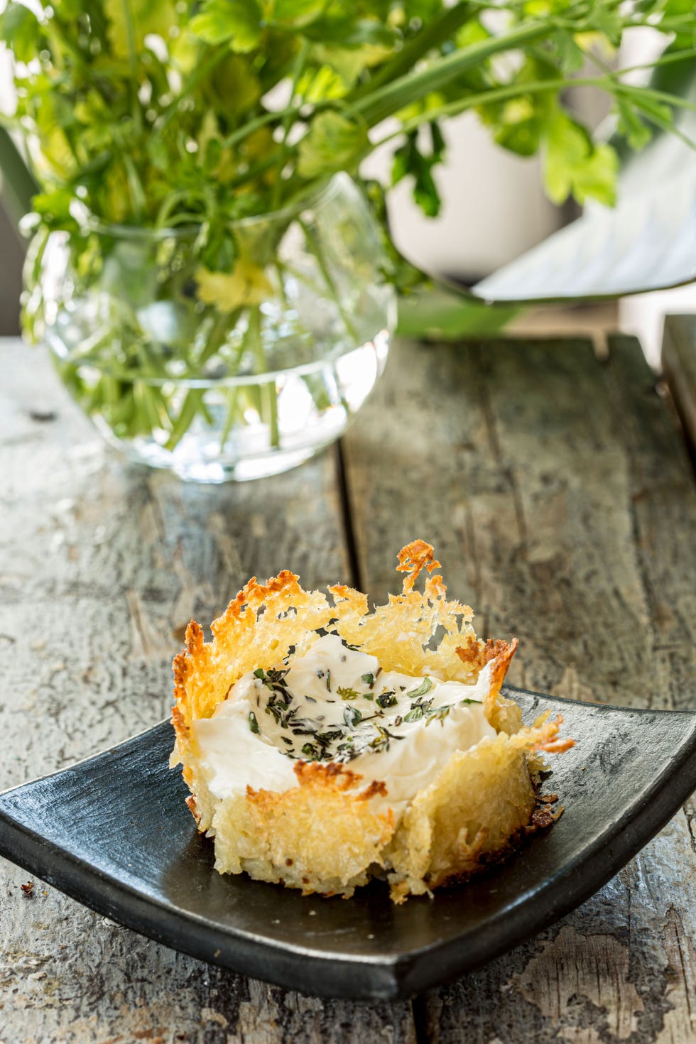 receta tartaleta de queso y hierbas
