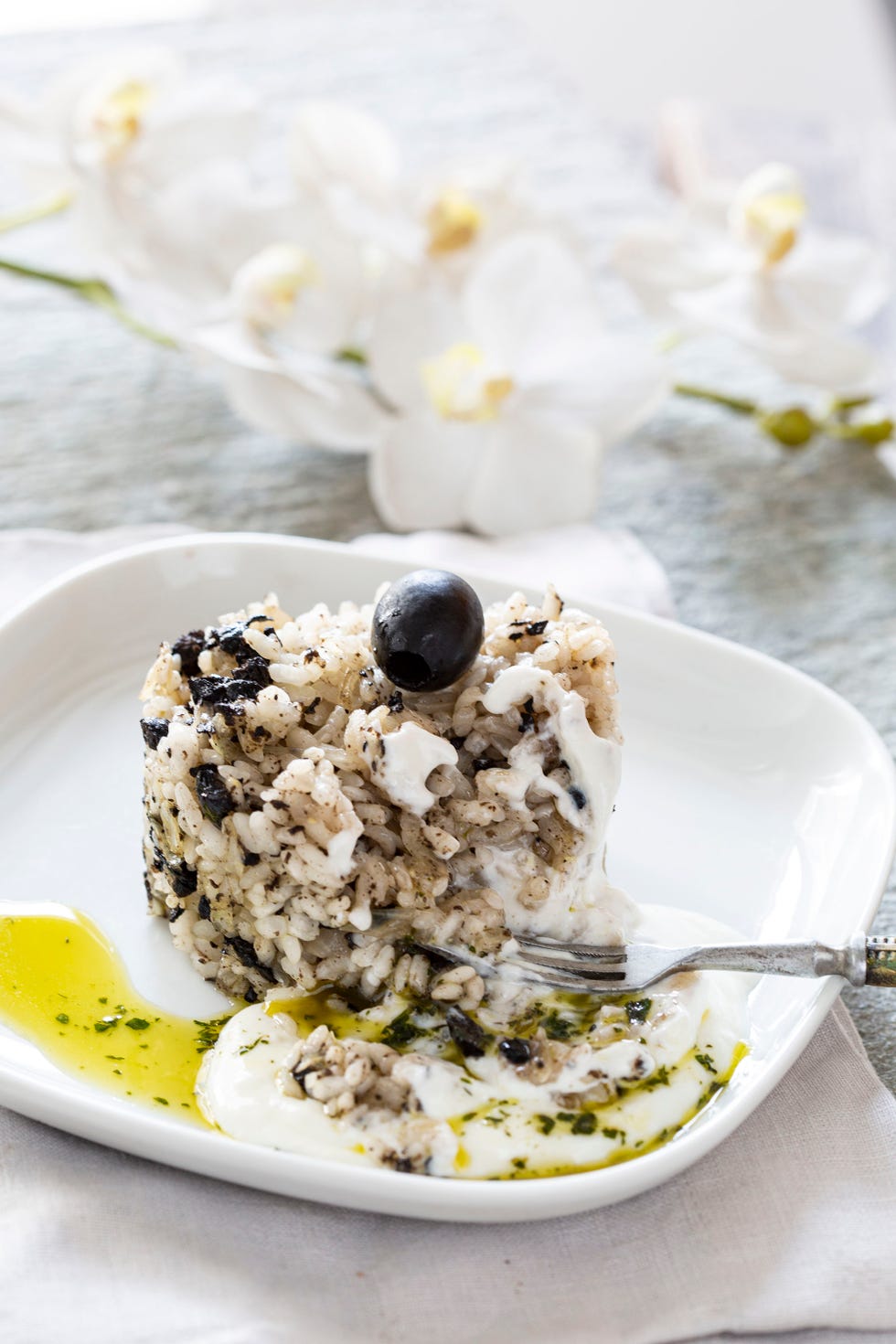 receta de arroz con aceitunas negras y queso