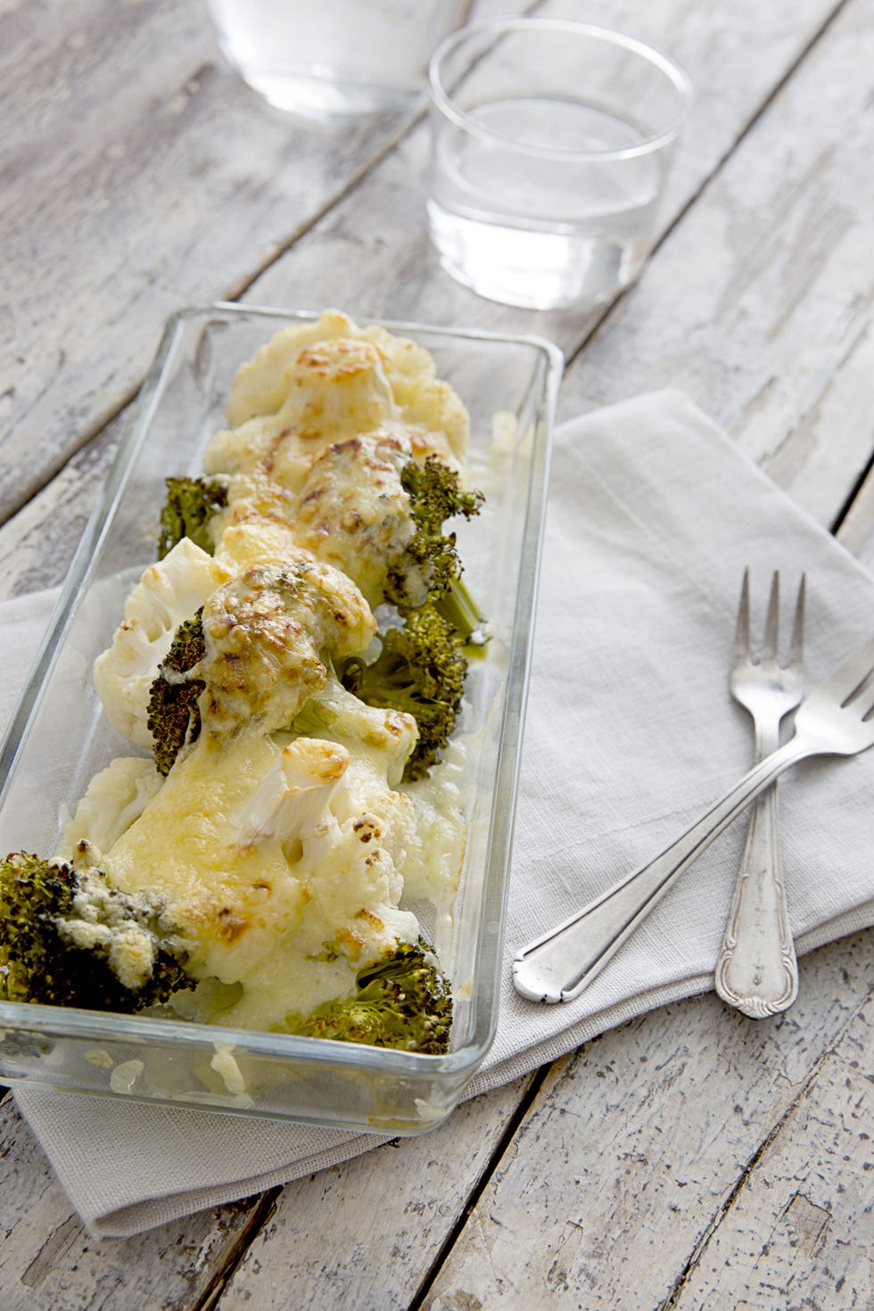 brécol y coliflor gratinados