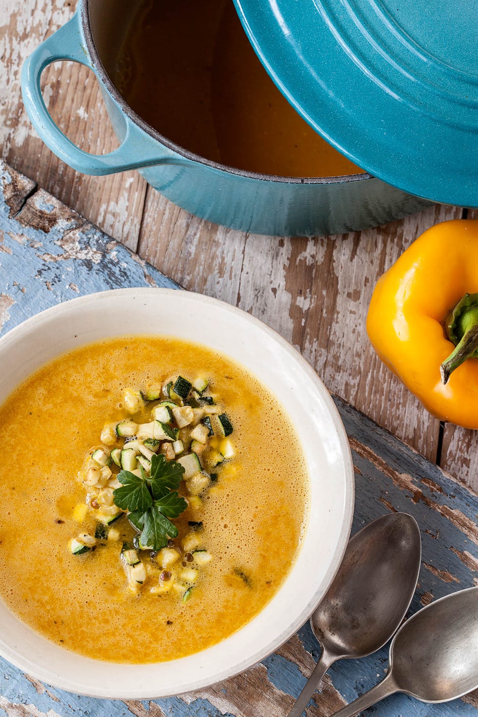 crema fría de pimientos amarillos