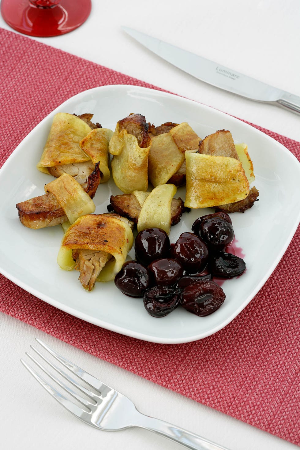 solomillo de cerdo con salsa de cerezas