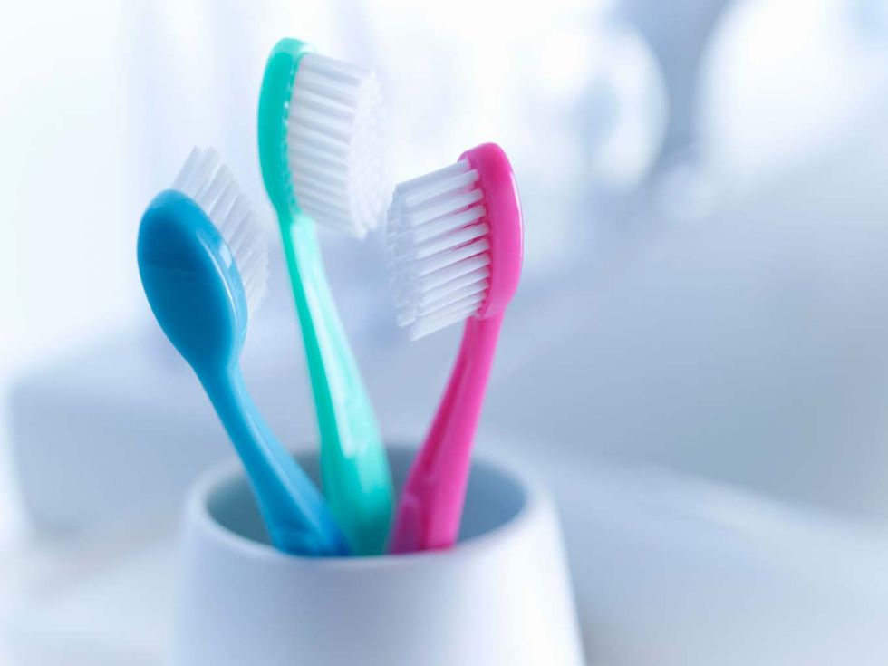 Toothbrush, Brush, Blue, Pink, Spoon, Plastic, Cutlery, Fork, Drinking straw, Tableware, 