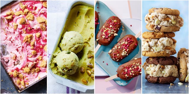 a selection of frozen desserts and ice creams