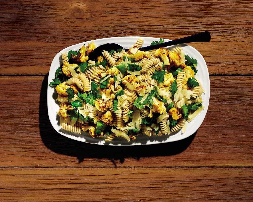 Pasta with Roasted Cauliflower and Fresh Parsley