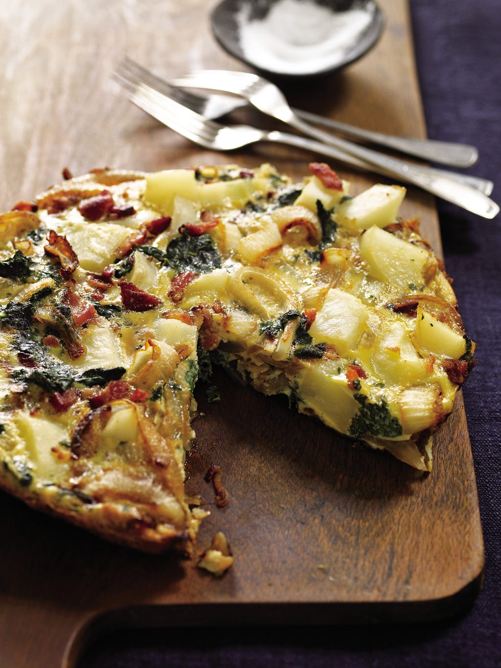 Bacon and Potato Frittata with Greens Recipe