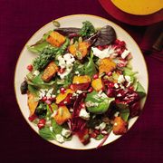 Dish, Food, Cuisine, Salad, Ingredient, Pomegranate, Plate, Meal, Goat cheese, Vegetarian food, 