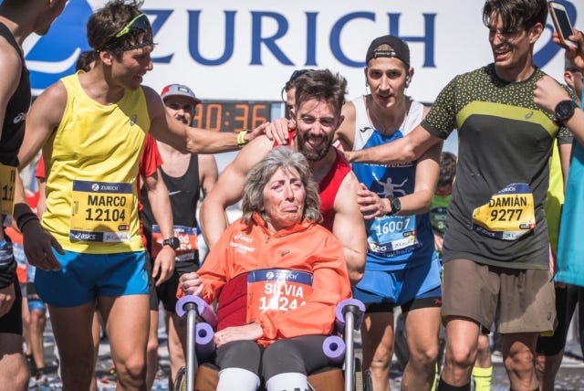 corredor, batir, record, maraton , silla de ruedas, 42K, Sevilla