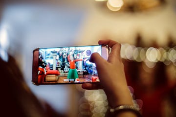 recording a video in christmas time
