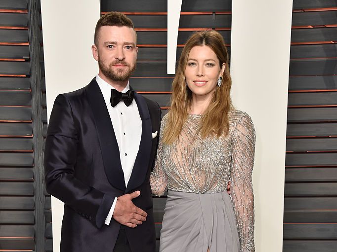 Actor and singer Justin Timberlake shows off his close-cropped