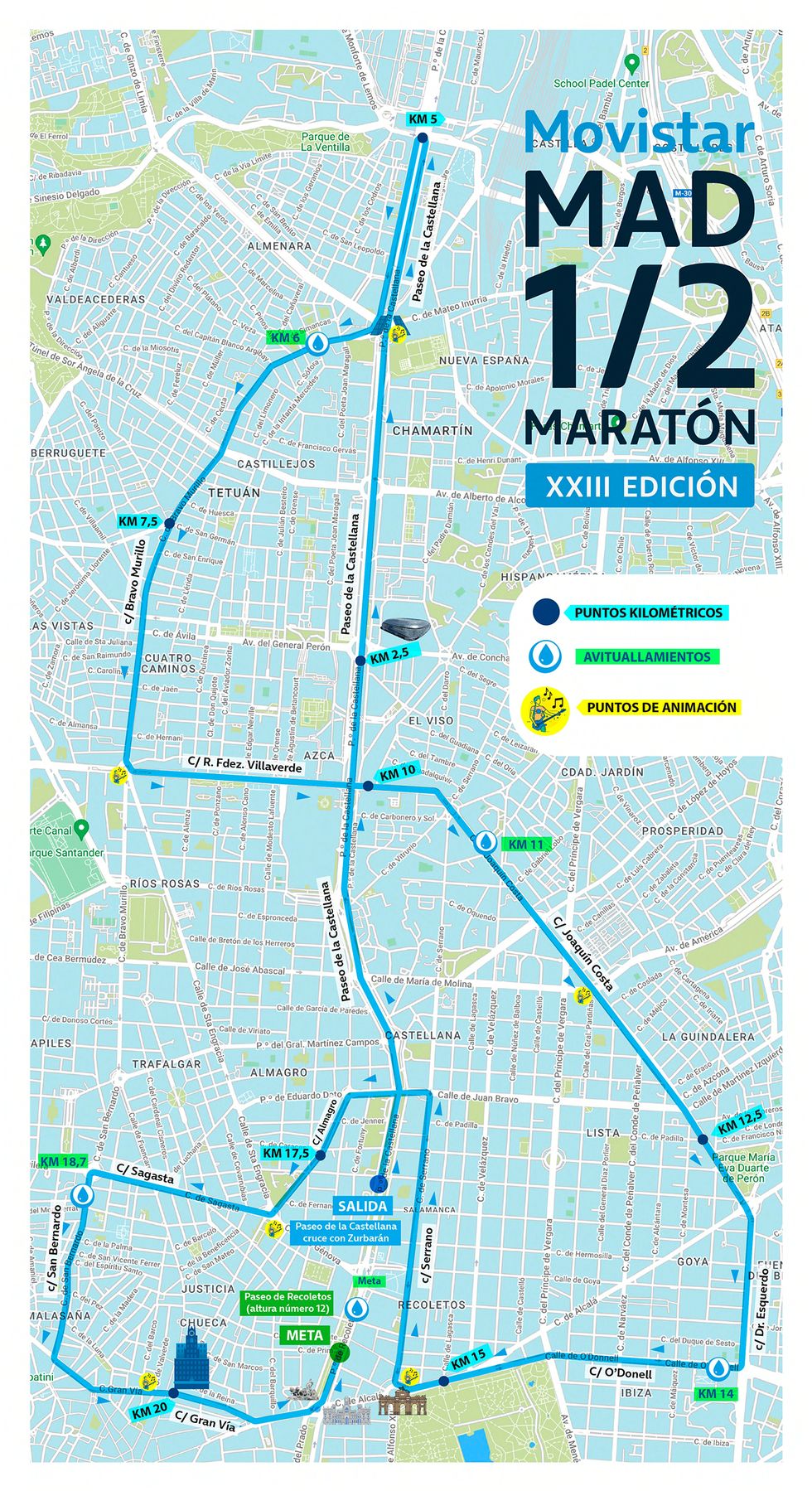 recorrido del movistar media maratón de madrid 2024